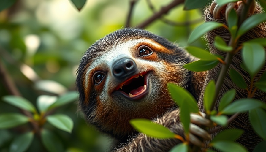 Adorable sloth in Costa Rica jungle