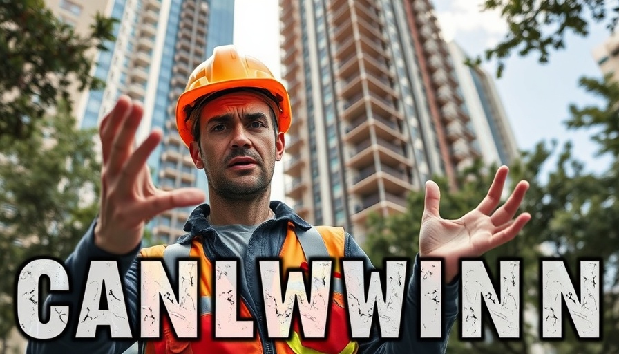 Scaffolding installation experts; worker frustrated by skyscraper setup.