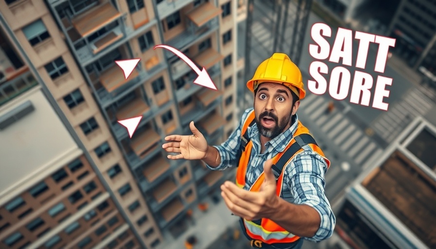 Surprised worker highlights domestic & commercial scaffolding project.