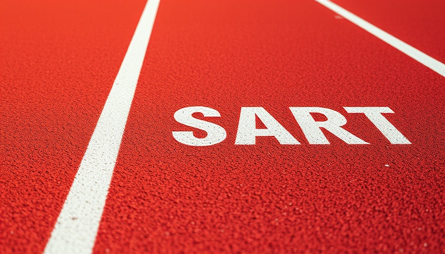 Red track with 'START' line for using Zoho Start to set up your business.