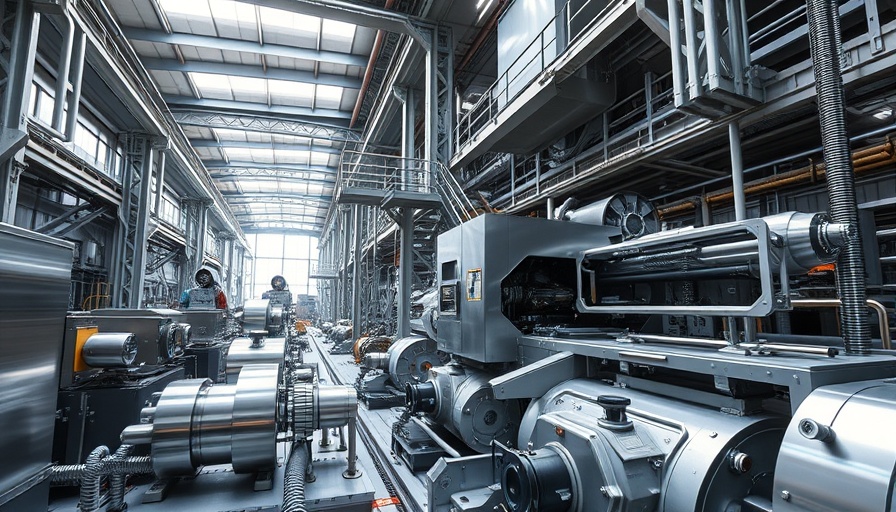 Advanced aluminum recycling technologies in futuristic facility.