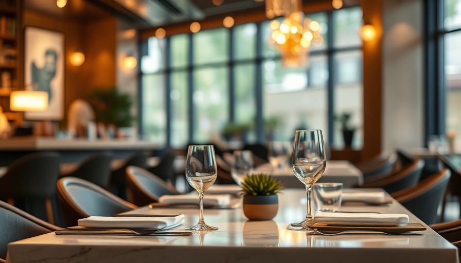 Elegant restaurant table with modern decor, highlighting fine dining ambiance.