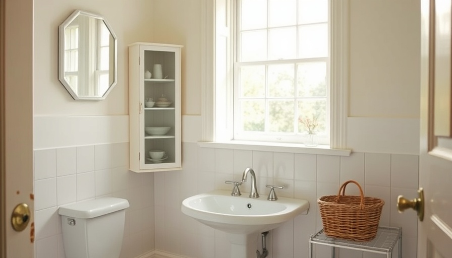 Bright vintage bathroom with porcelain sink and natural light.