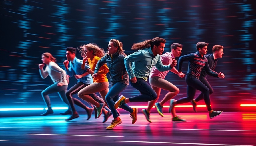 Energetic sprint symbolizing AI marketing strategies for growth.