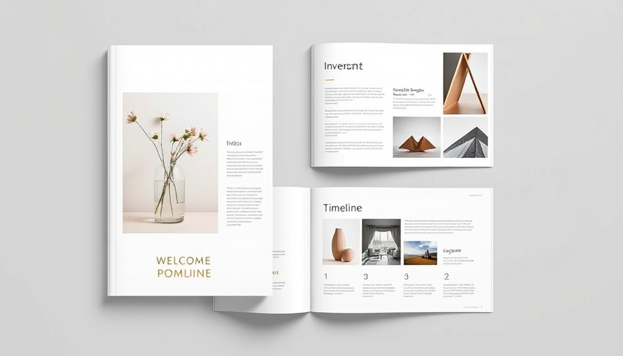 Adobe InDesign portfolio design template with minimalist style and soft beige accents.