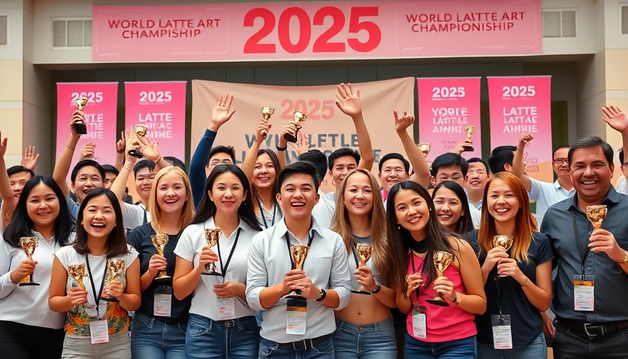 World Coffee Championships: Contestants celebrating at award ceremony.