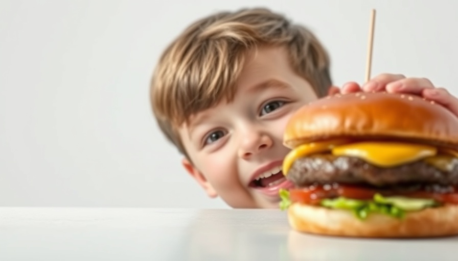 Child excitedly looking at burger, best burger bar near me.