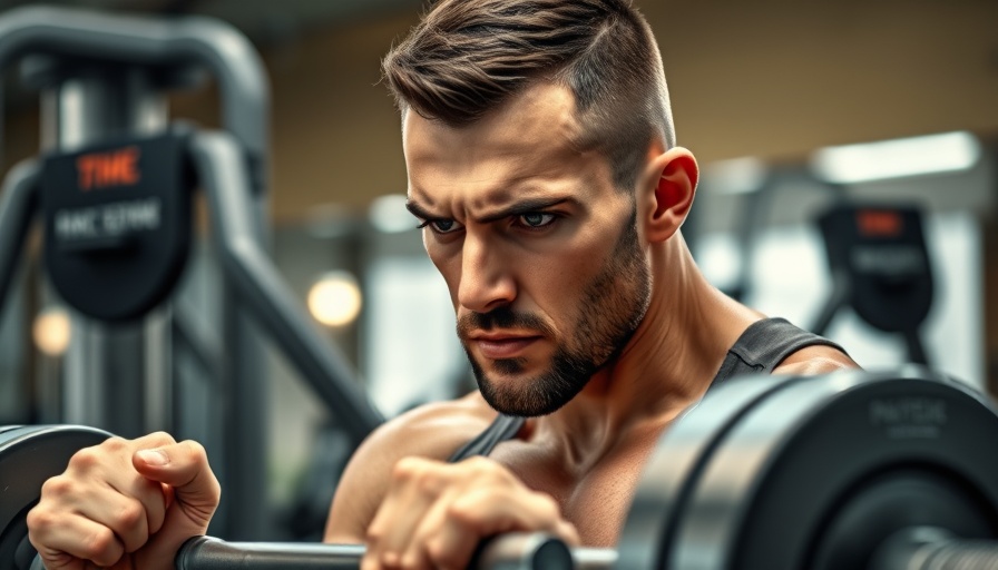 Athletic man lifting weights in a gym determining calorie needs