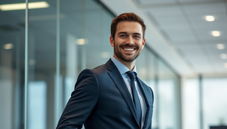 Professional man in an office representing commercial property context.