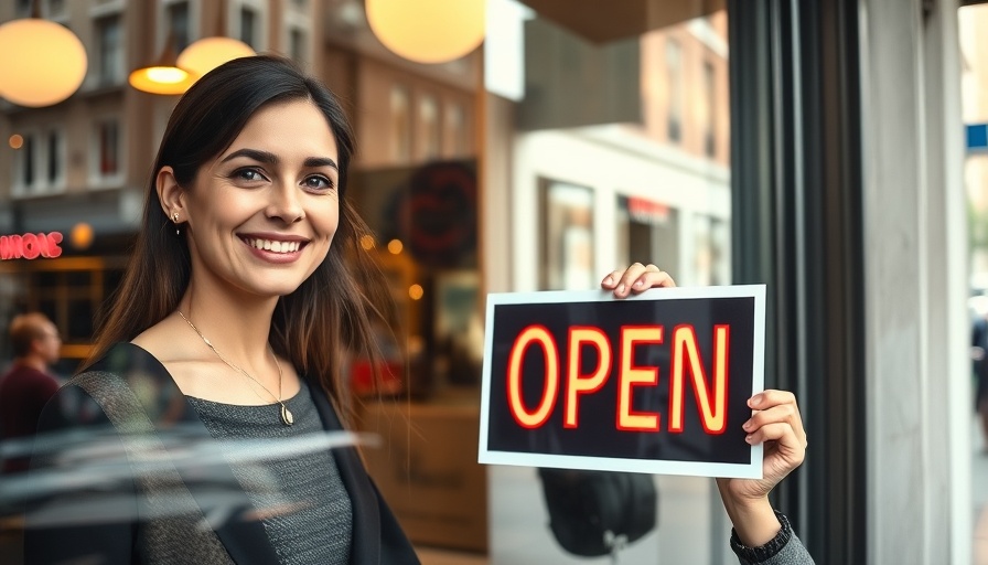 Smiling woman opening shop, symbolizing how the SBA supports small business success.