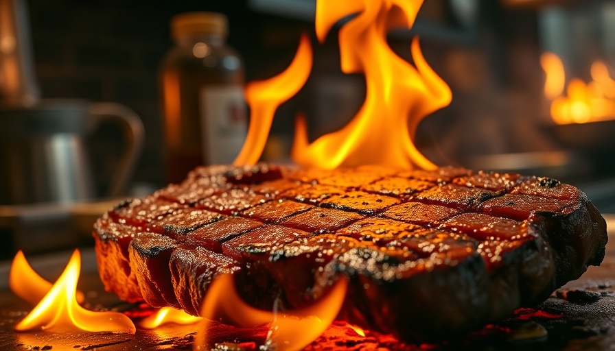 Steak flambé at 103-Year-Old Steakhouse near Los Angeles.