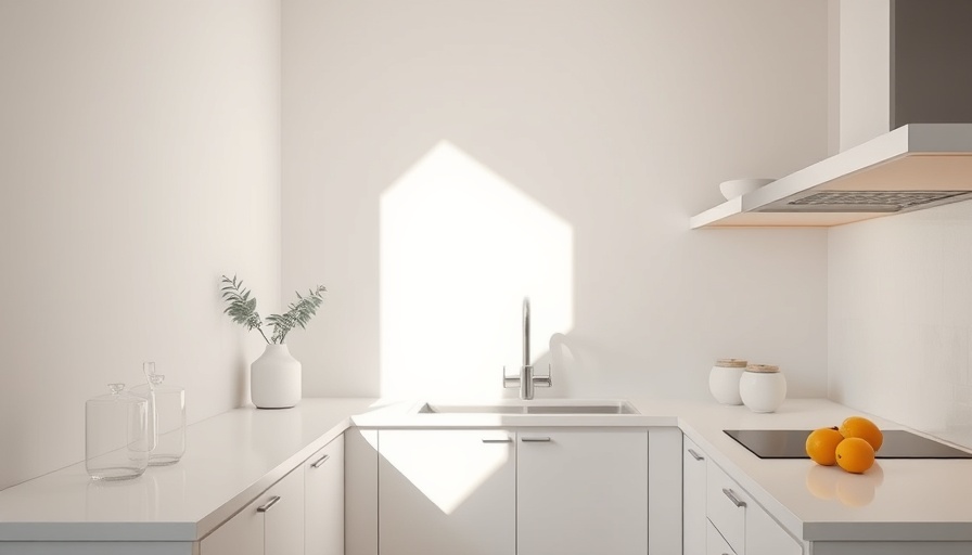 Minimalist kitchen corner with natural light on countertops - House Extensions London