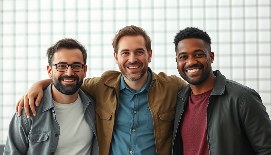 Men sharing Dental tourism Mexico reviews, smiling.