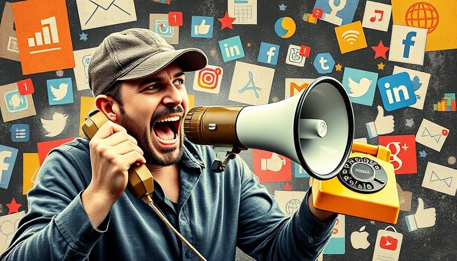 Digital marketing replacing traditional marketing concept with man, phone, megaphone.