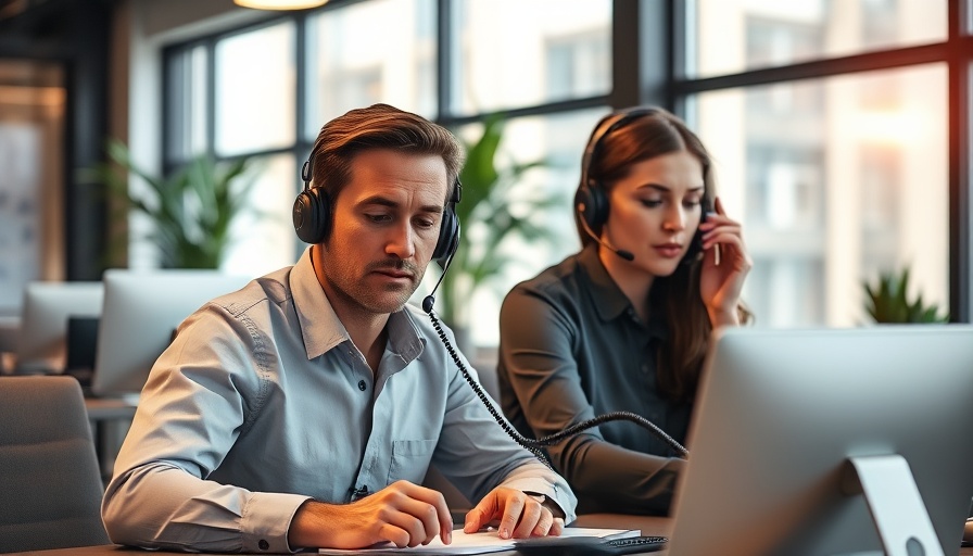 Call center team engaged in complex call scripting in a modern office.