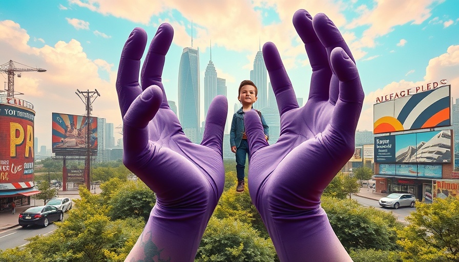 Surreal social media header design with vibrant elements.