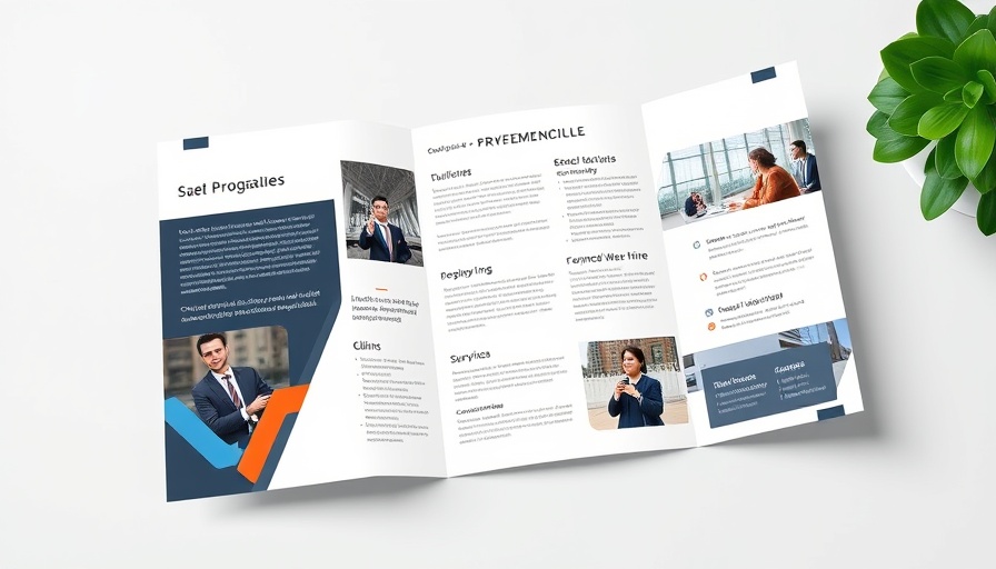 Modern business tri-fold brochure InDesign template