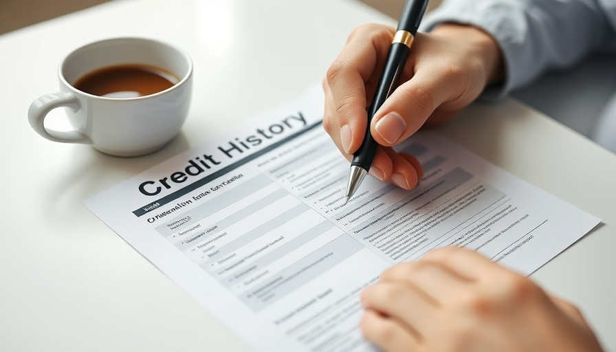 Hand reviewing credit history for building business credit for restaurants.