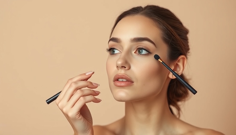 Woman applying makeup, technique for lasting all day in heat.