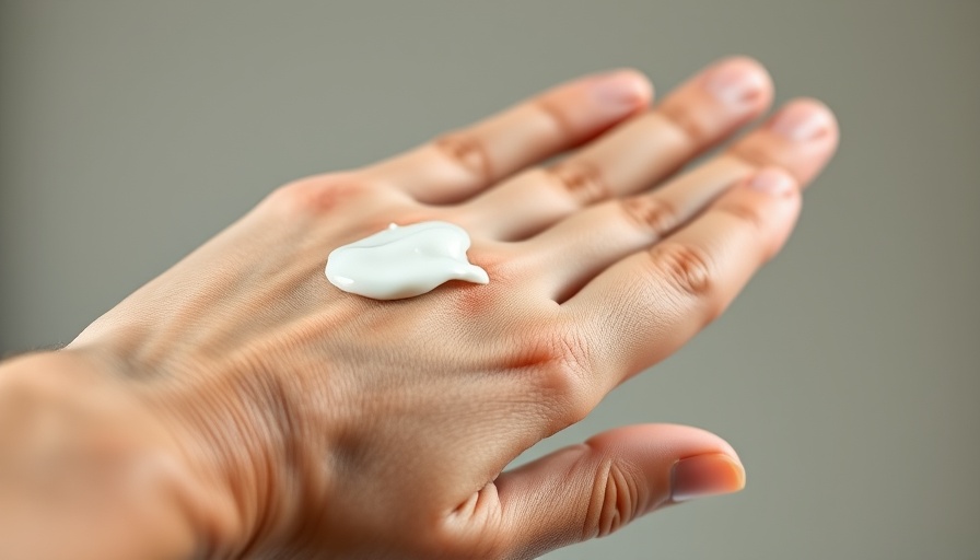Applying cream for atopic dermatitis treatment recommendations, close-up.