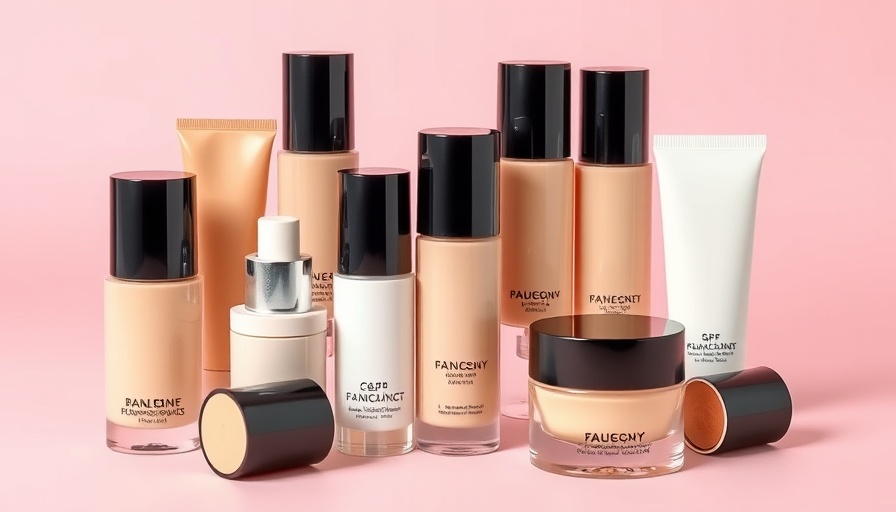 Best Foundation with SPF displayed on pastel background.