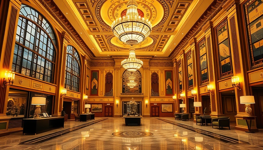 Opulent luxury hotel lobby and grand ballroom, highlighting classical elegance and grandeur.