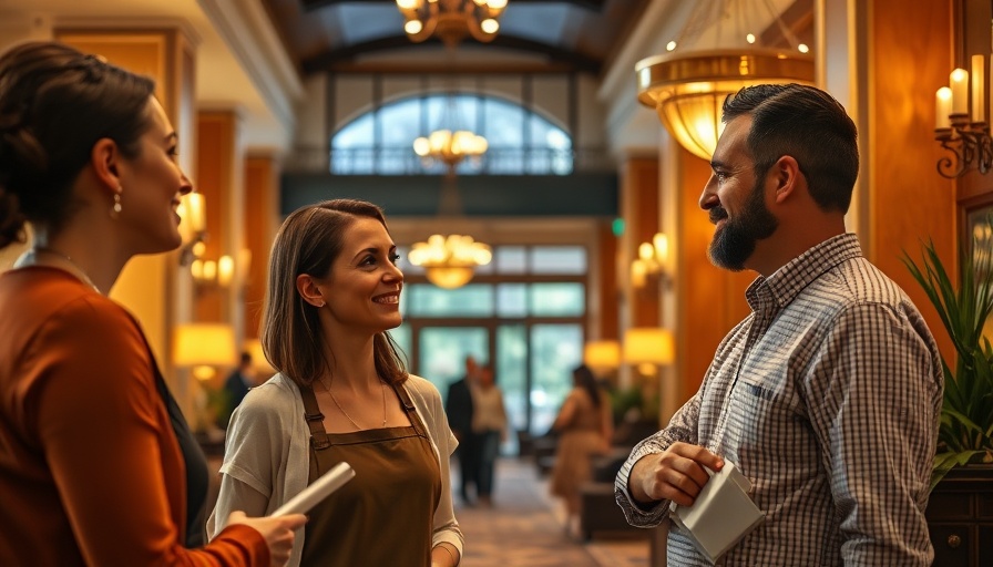 Friendly hotel interaction demonstrating how to run a hotel with fewer staff.