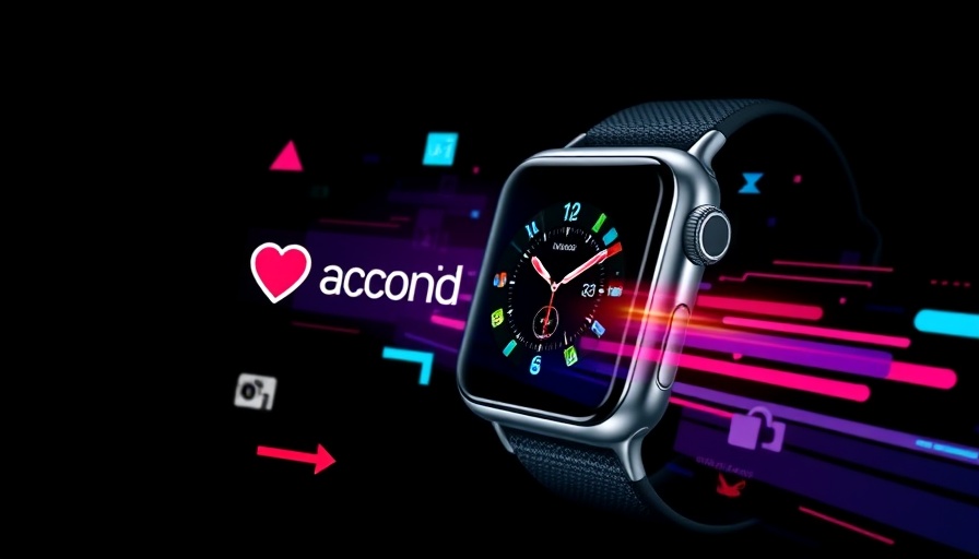 Branding markers on a social media post featuring a smartwatch.