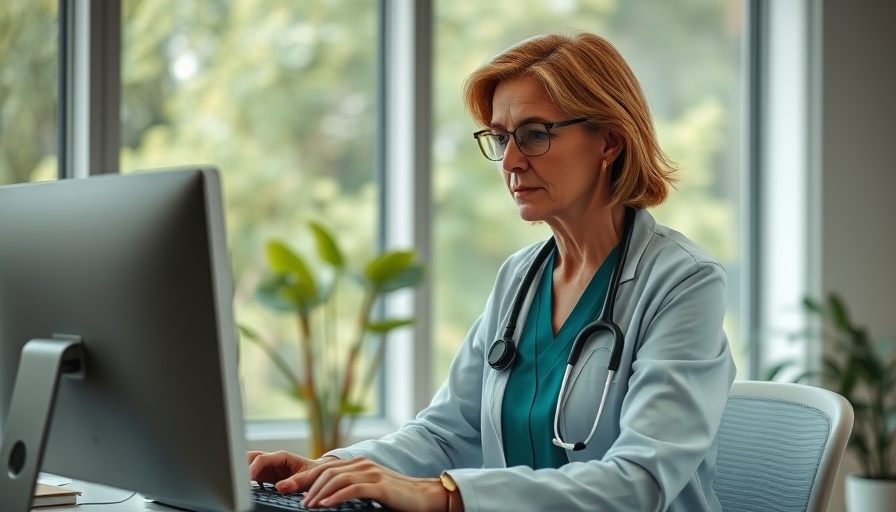 Succeed with ePrescribing: Doctor using computer in well-lit office.