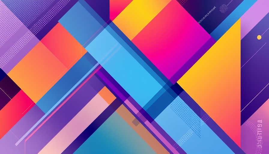 Abstract design for social media headers with geometric shapes, vibrant colors.