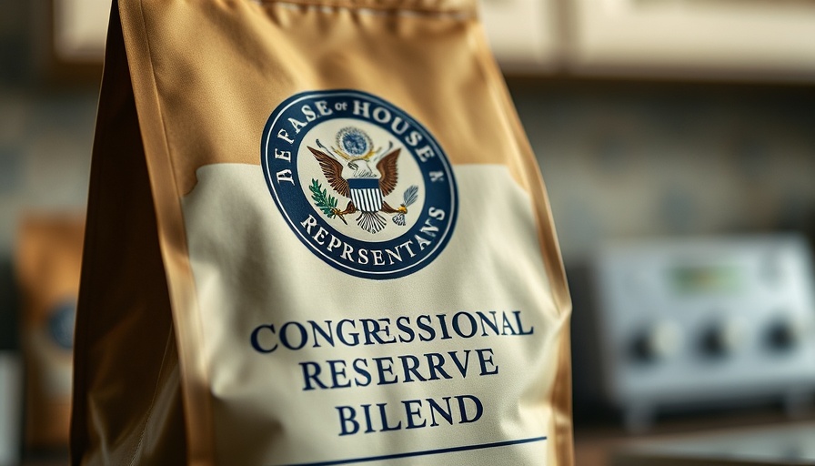 Congressional Reserve Blend coffee bag with U.S. House of Representatives seal.