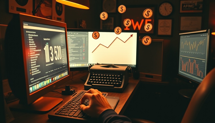 Modern affiliate marketing setup with charts and vintage vibe