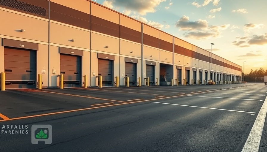 Upgraded loading dock area with new asphalt and lines.