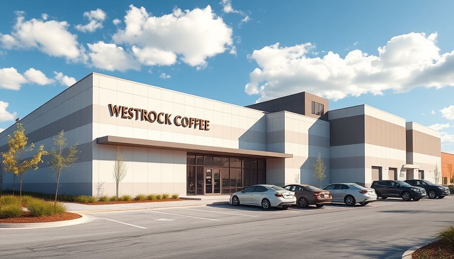 Modern industrial Westrock Coffee Pod Factory exterior on a sunny day