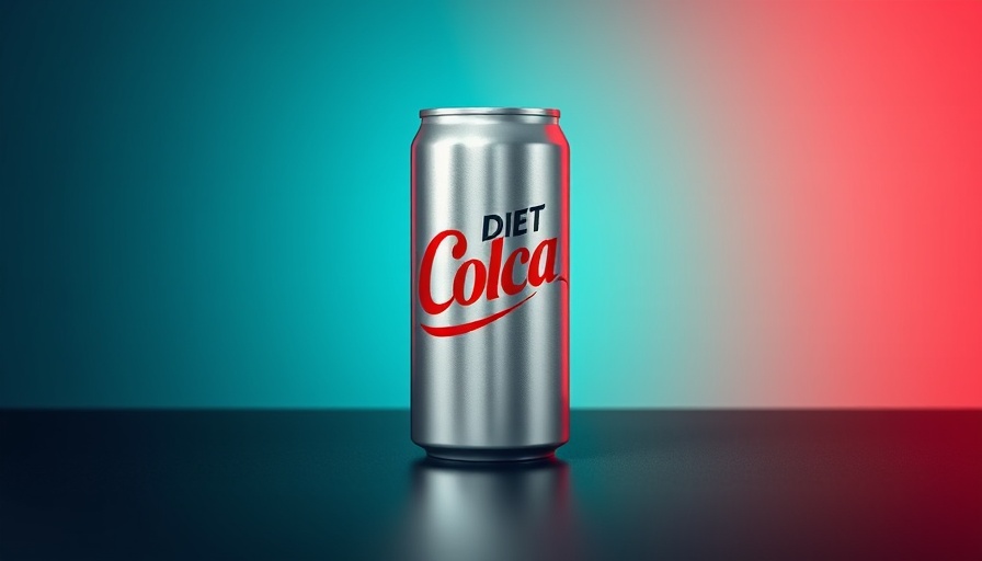 Diet cola can on gradient teal background regards artificial sweeteners effect.