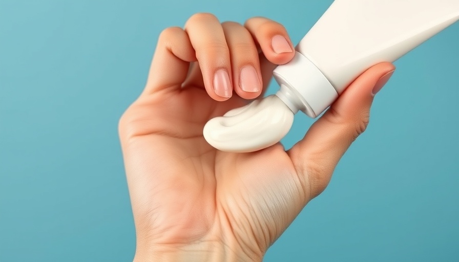 Close-up of hand applying cream as treatment for chronic hand eczema.