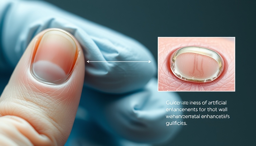 Close-up of artificial nail enhancements rebalancing process.