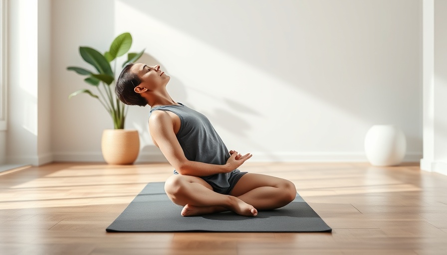 Person practicing yoga therapy for health in a peaceful setting.