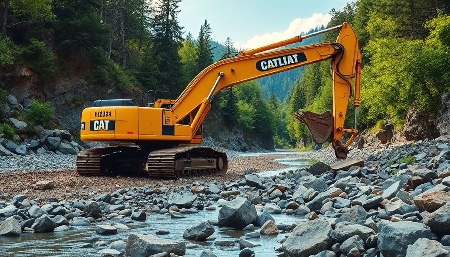 Heavy machinery on U.S. 64 repair site near Bat Cave.