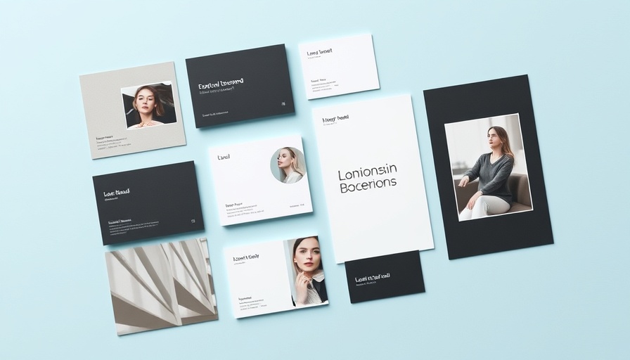 Elegant design mockup with branding materials and stationery identity, ideal for social media accounts headers & covers design.