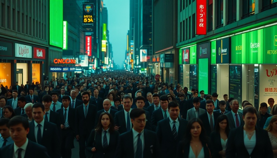 Green glow over city crowd symbolizes excluding irrelevant PPC audiences.