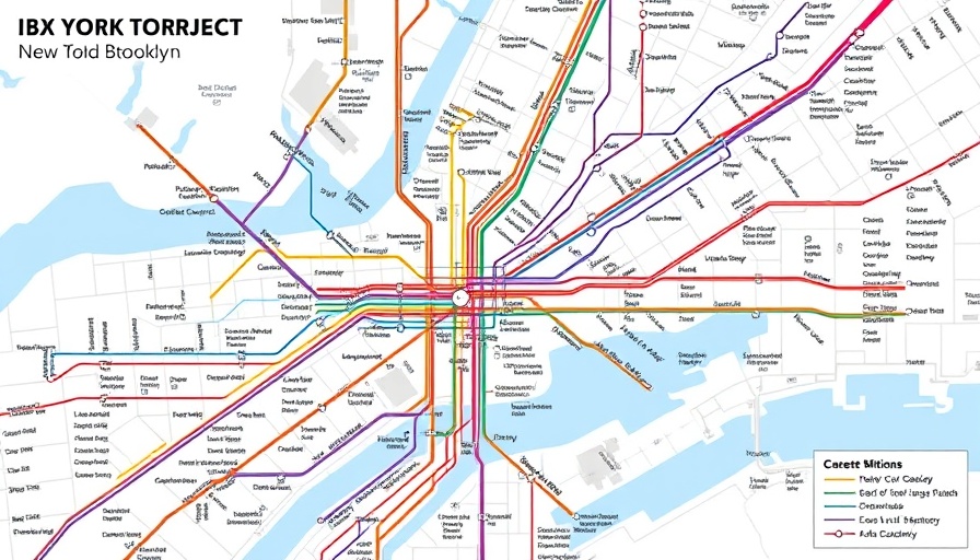 New York IBX Light Rail Project map showing Brooklyn and Queens rail lines.