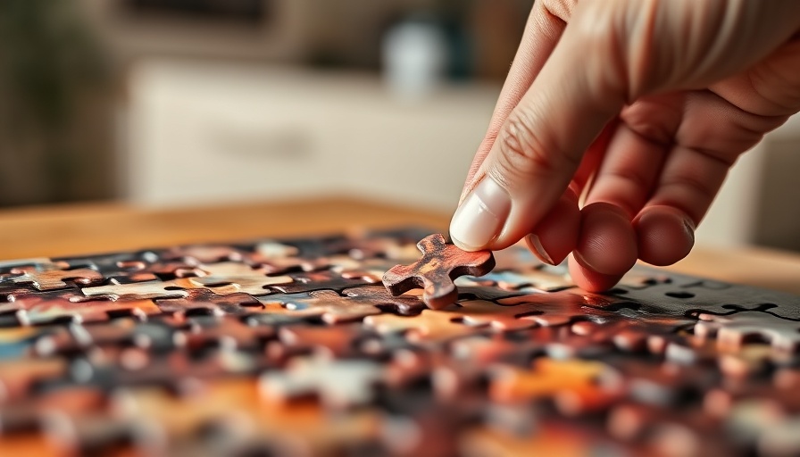 Close-up of a hand assembling a puzzle, QSR staffing solutions concept.