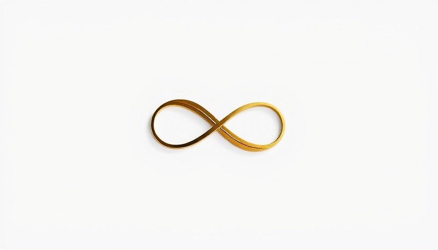 Elegant logo with infinity symbol, structured water device health benefits.