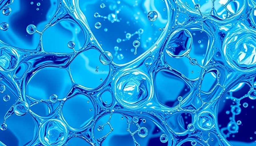 Conceptual illustration of coherent water explained with molecule structure.