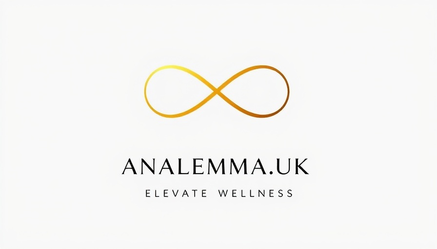 Aǹalemma water health benefits brand logo with infinity symbol.