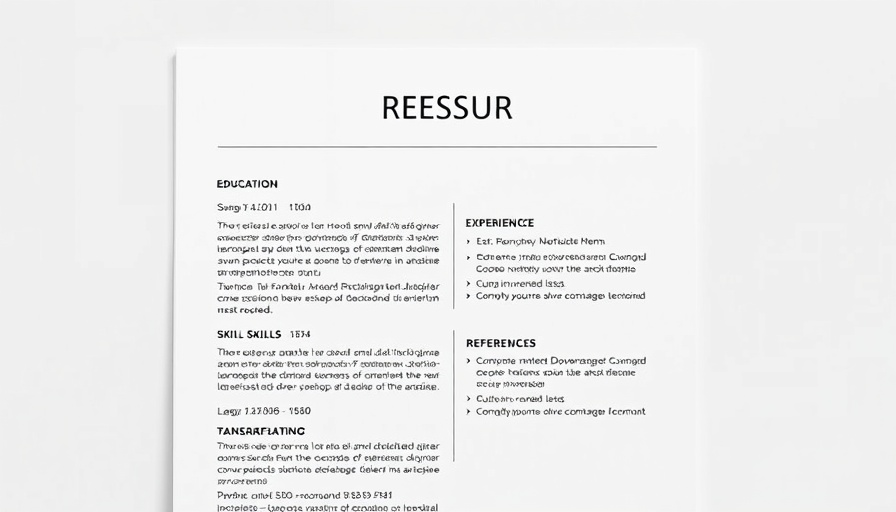 Minimalist resume design for social media headers and covers.