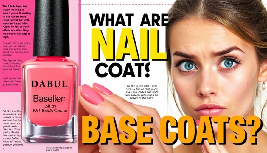 Nail base coats instructional collage with nail polish.