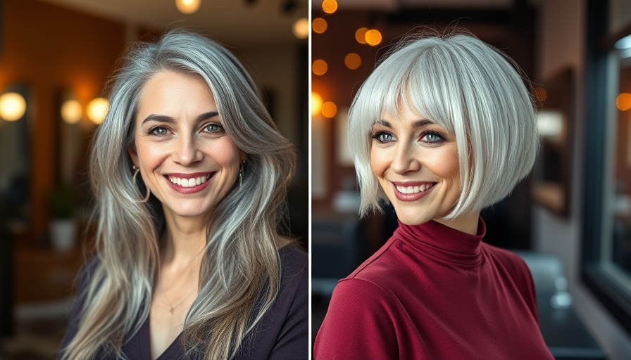Modern expensive hair colors for women over 40; natural to silver bob