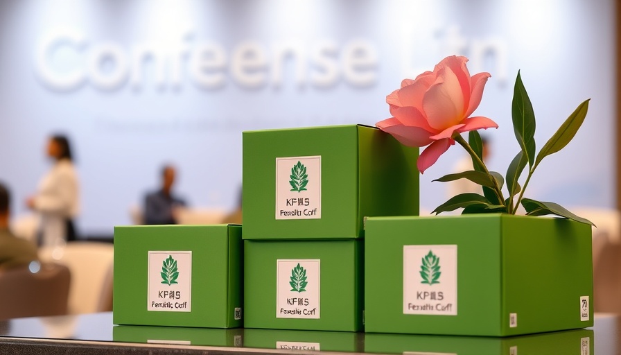 Boxes at a conference displaying affiliate marketing branding.